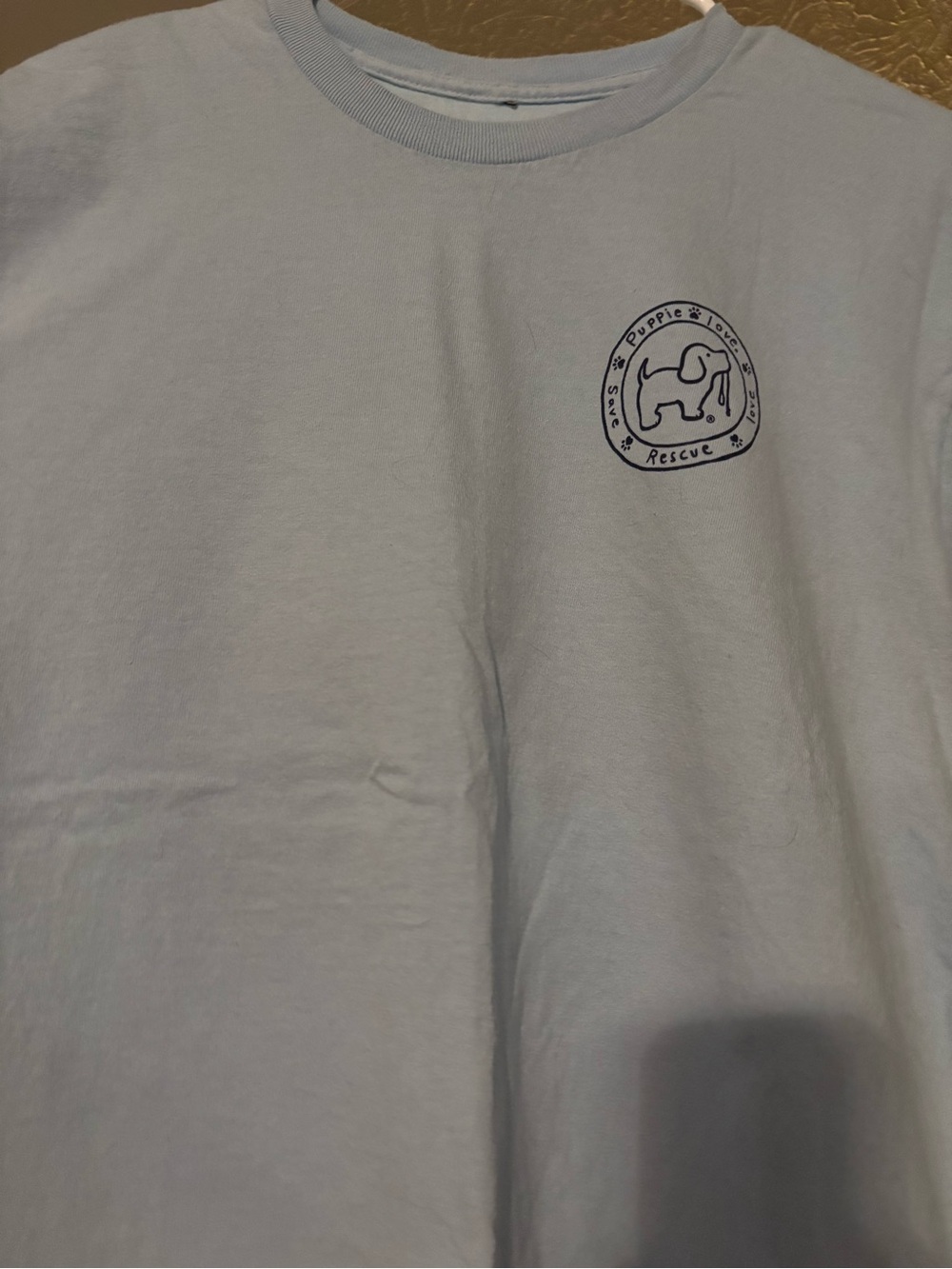 Light Blue Short Sleeve Tee with Navy Rescue Logo